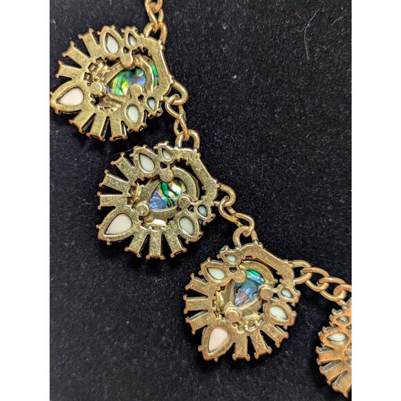 Women's Fashion Jewelry Statement Bib Necklace Opalescent - Picture 11 of 12